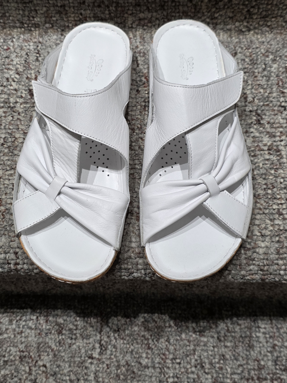 White Women's Knot-Front Comfort Sandals
